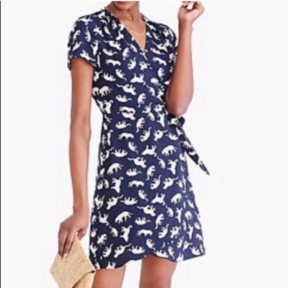 J Crew Leopard Wrap Dress